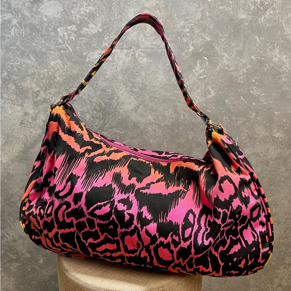 Pink Orange Yellow and Black Animal Print Shoulder Bag